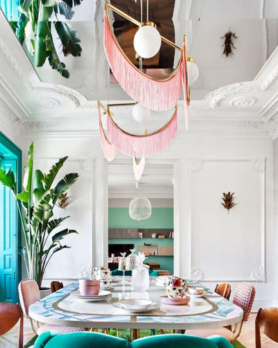 Sirove Pendant Lamp Fabric Fringe Globe Retro Bohemian