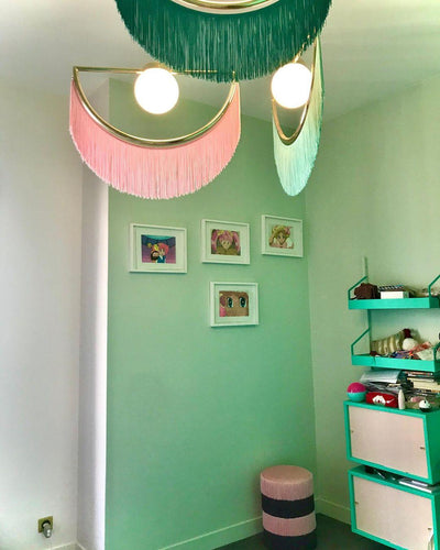 Sirove Pendant Lamp Fabric Fringe Globe Retro Bohemian