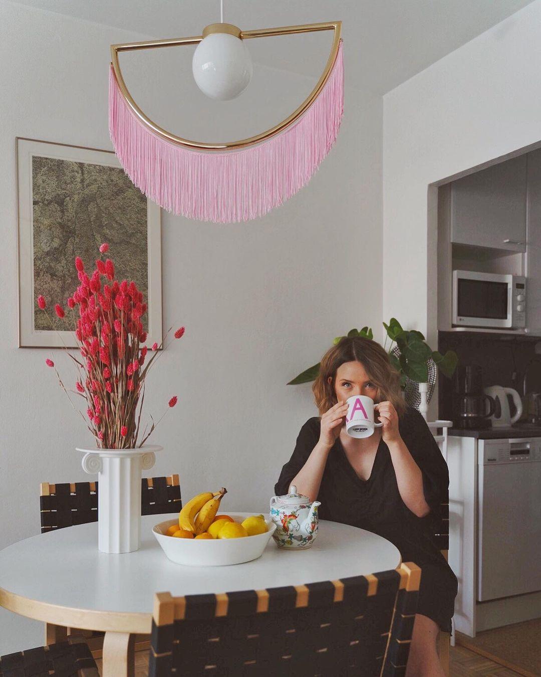 Sirove Pendant Lamp Fabric Fringe Globe Retro Bohemian