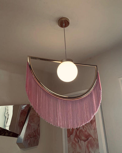 Sirove Pendant Lamp Fabric Fringe Globe Retro Bohemian
