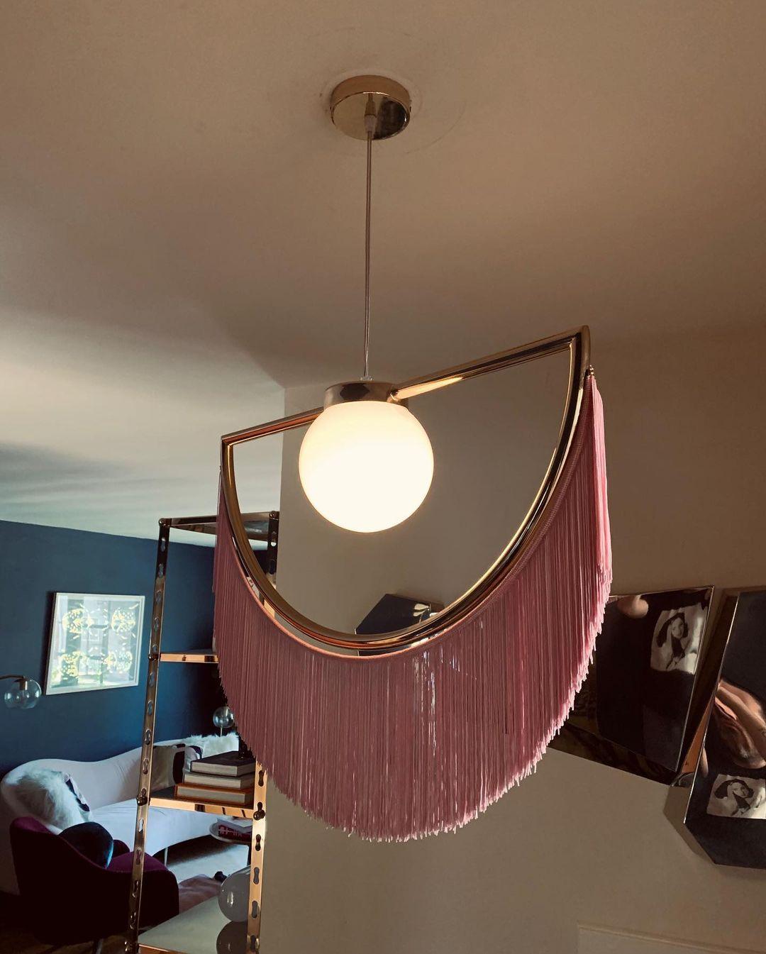 Sirove Pendant Lamp Fabric Fringe Globe Retro Bohemian