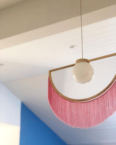 Sirove Pendant Lamp Fabric Fringe Globe Retro Bohemian