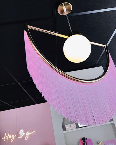 Sirove Pendant Lamp Fabric Fringe Globe Retro Bohemian