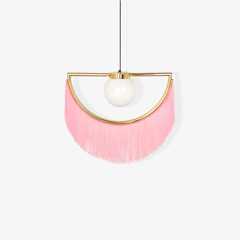 Sirove Pendant Lamp Fabric Fringe Globe Retro Bohemian