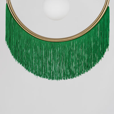 Sirove Pendant Lamp Fabric Fringe Globe Retro Bohemian