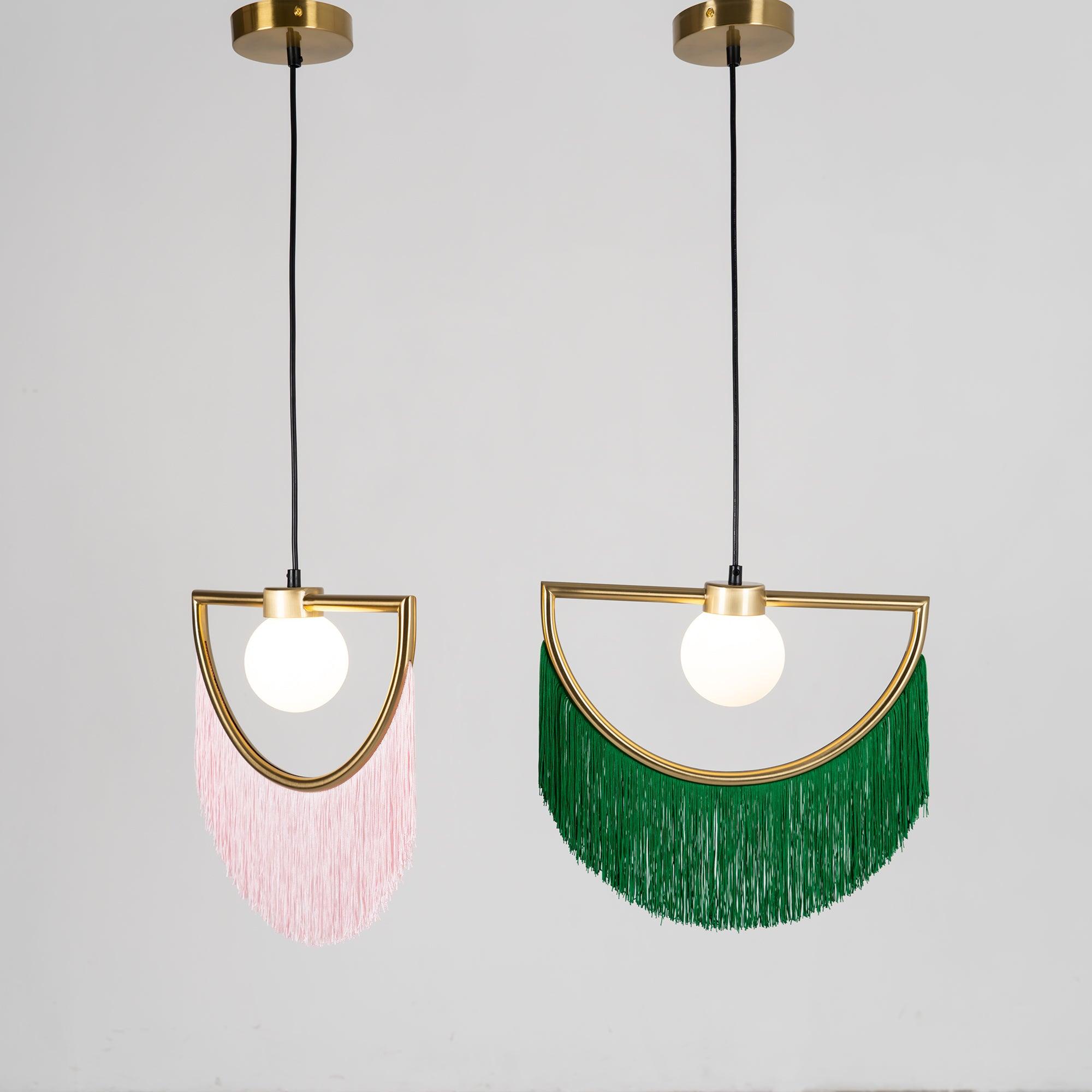 Sirove Pendant Lamp Fabric Fringe Globe Retro Bohemian