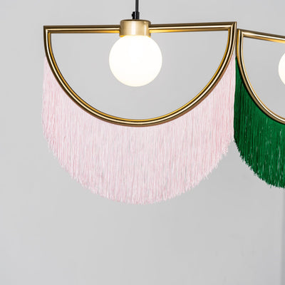 Sirove Pendant Lamp Fabric Fringe Globe Retro Bohemian