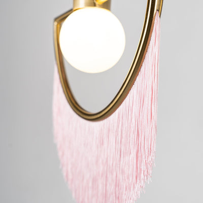 Sirove Pendant Lamp Fabric Fringe Globe Retro Bohemian
