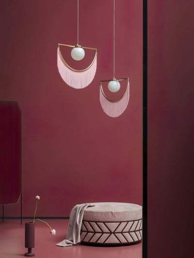 Sirove Pendant Lamp Fabric Fringe Globe Retro Bohemian
