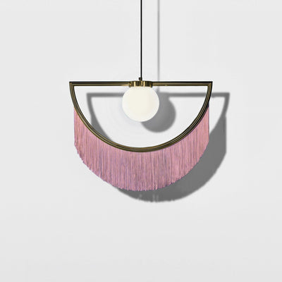 Sirove Pendant Lamp Fabric Fringe Globe Retro Bohemian