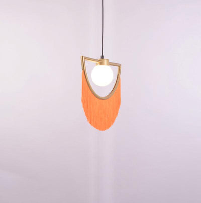 Sirove Pendant Lamp Fabric Fringe Globe Retro Bohemian