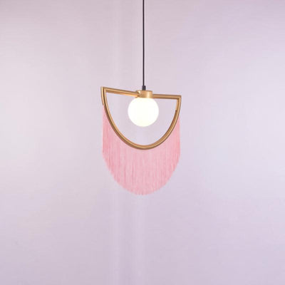 Sirove Pendant Lamp Fabric Fringe Globe Retro Bohemian