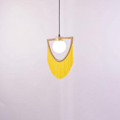 Sirove Pendant Lamp Fabric Fringe Globe Retro Bohemian