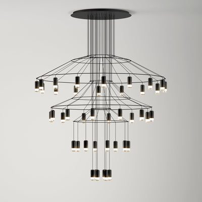 Tevenq Chandelier Lines Black Wireframe LED