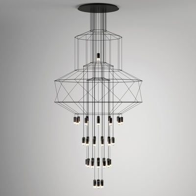 Tevenq Chandelier Lines Black Wireframe LED