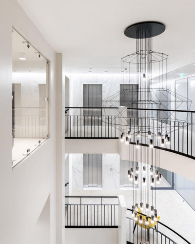 Tevenq Chandelier Lines Black Wireframe LED