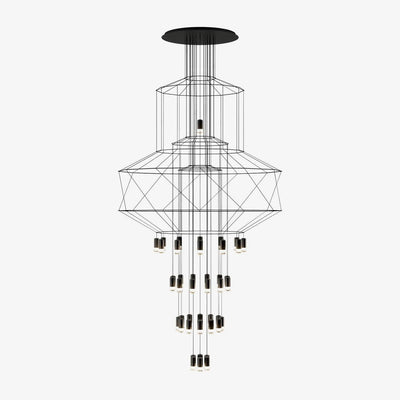 Tevenq Chandelier Lines Black Wireframe LED