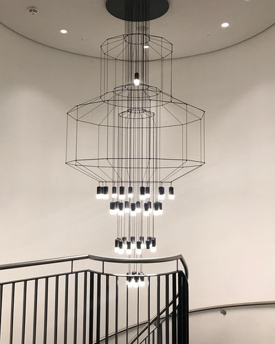 Tevenq Chandelier Lines Black Wireframe LED
