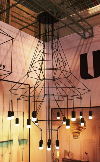 Tevenq Chandelier Lines Black Wireframe LED