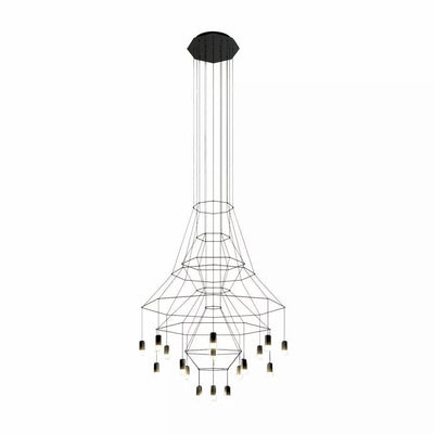 Tevenq Chandelier Lines Black Wireframe LED