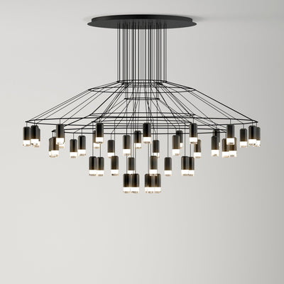Tevenq Chandelier Lines Black Wireframe LED