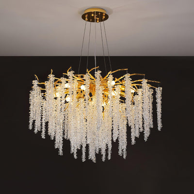Elyivaine Chandelier Wisteria Flower Crystal