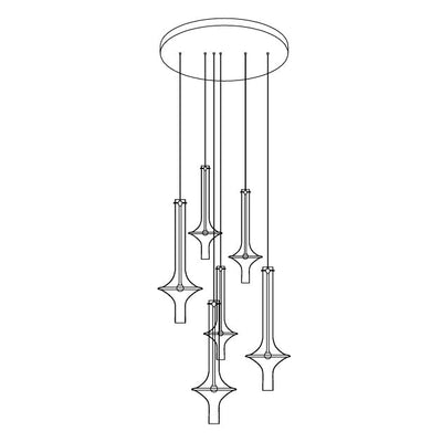 Sarenol Glass Industrial Glam Pendant Light