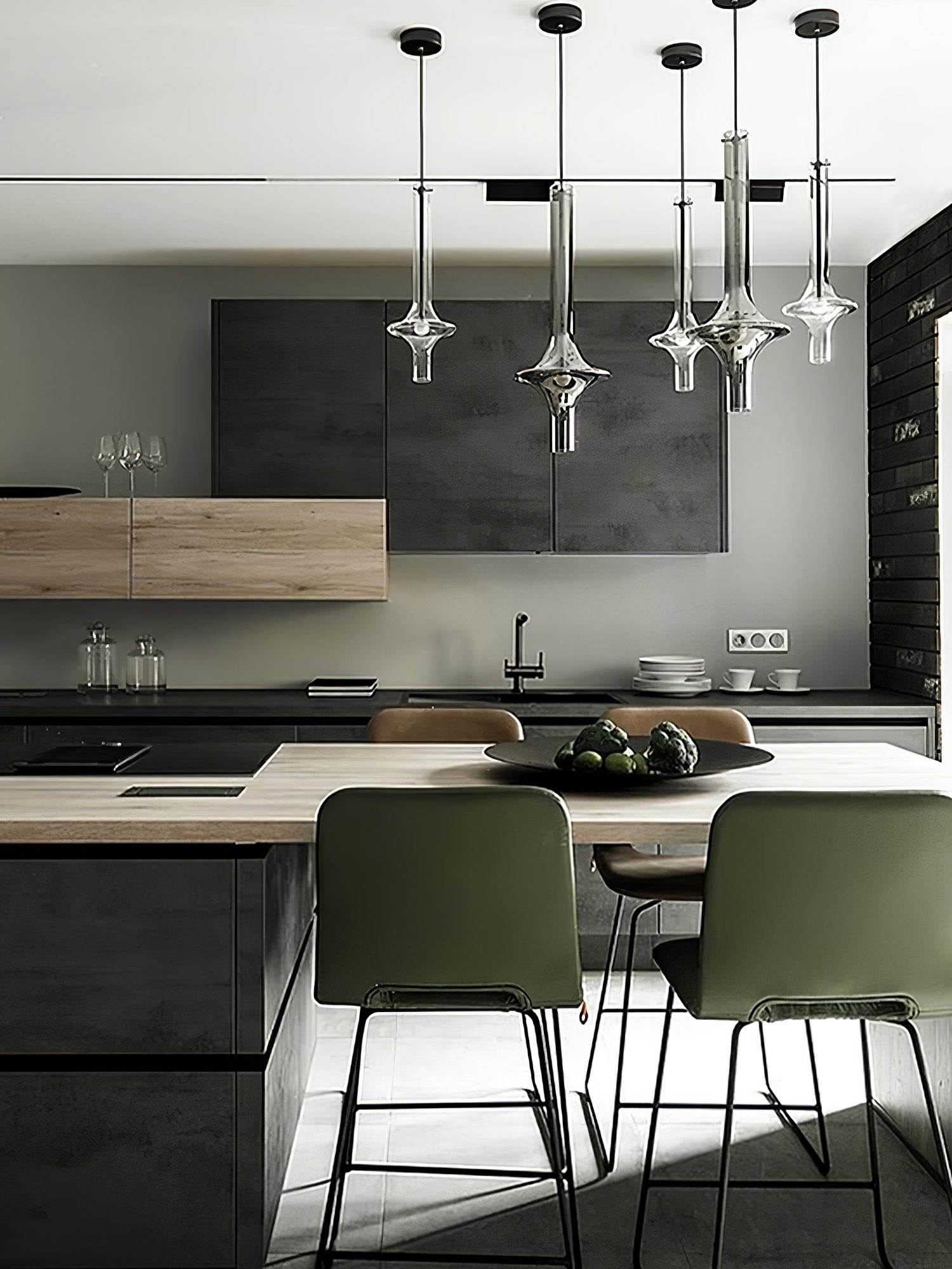 Sarenol Glass Industrial Glam Pendant Light
