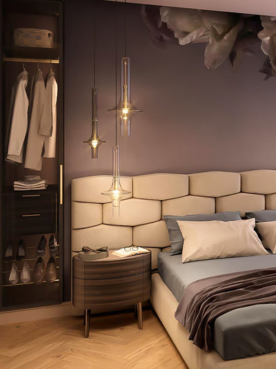 Sarenol Glass Industrial Glam Pendant Light