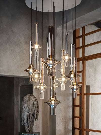 Sarenol Glass Industrial Glam Pendant Light