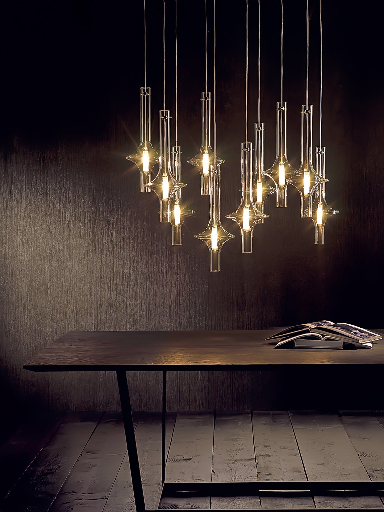 Sarenol Glass Industrial Glam Pendant Light