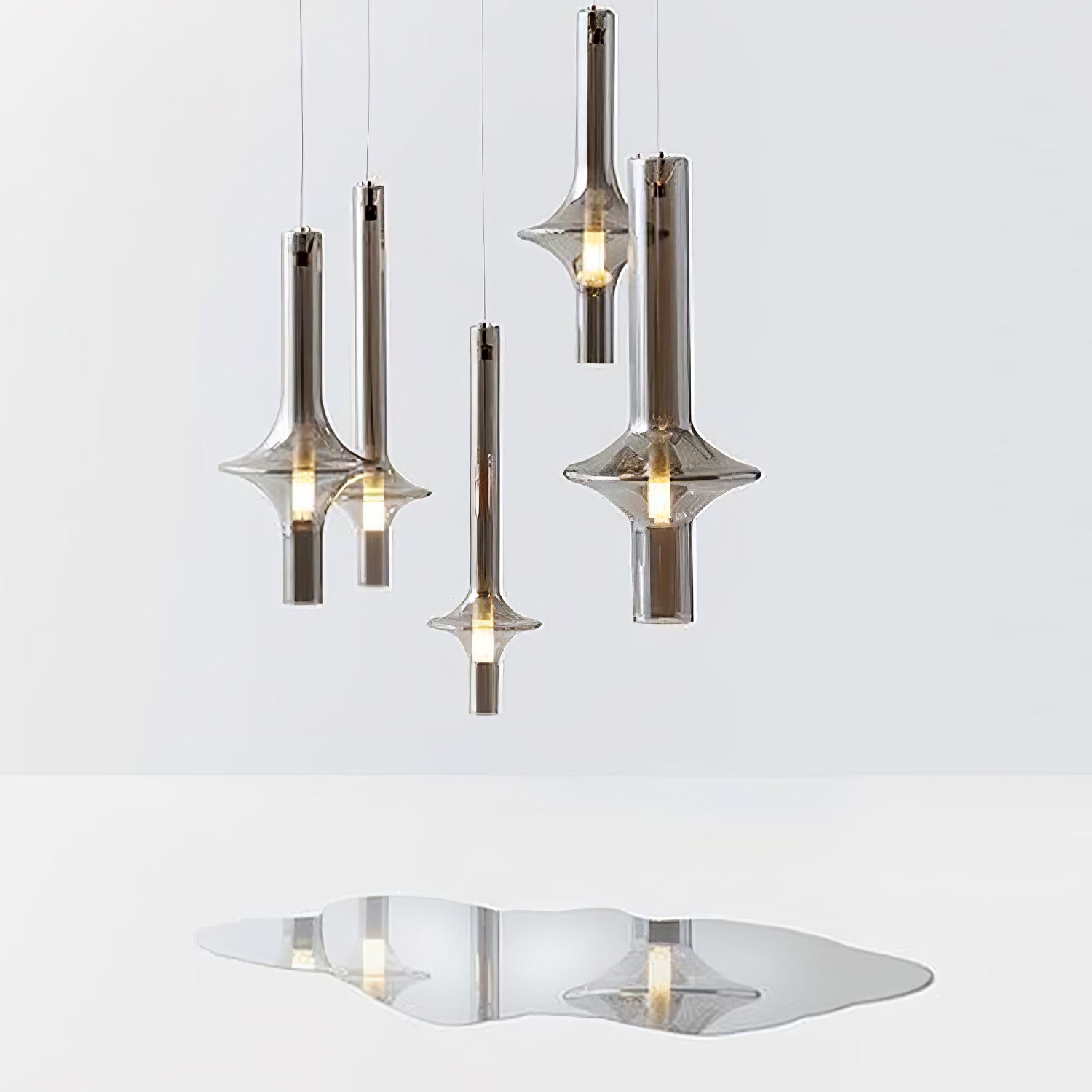 Sarenol Glass Industrial Glam Pendant Light
