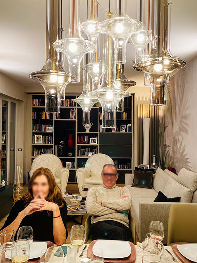 Sarenol Glass Industrial Glam Pendant Light