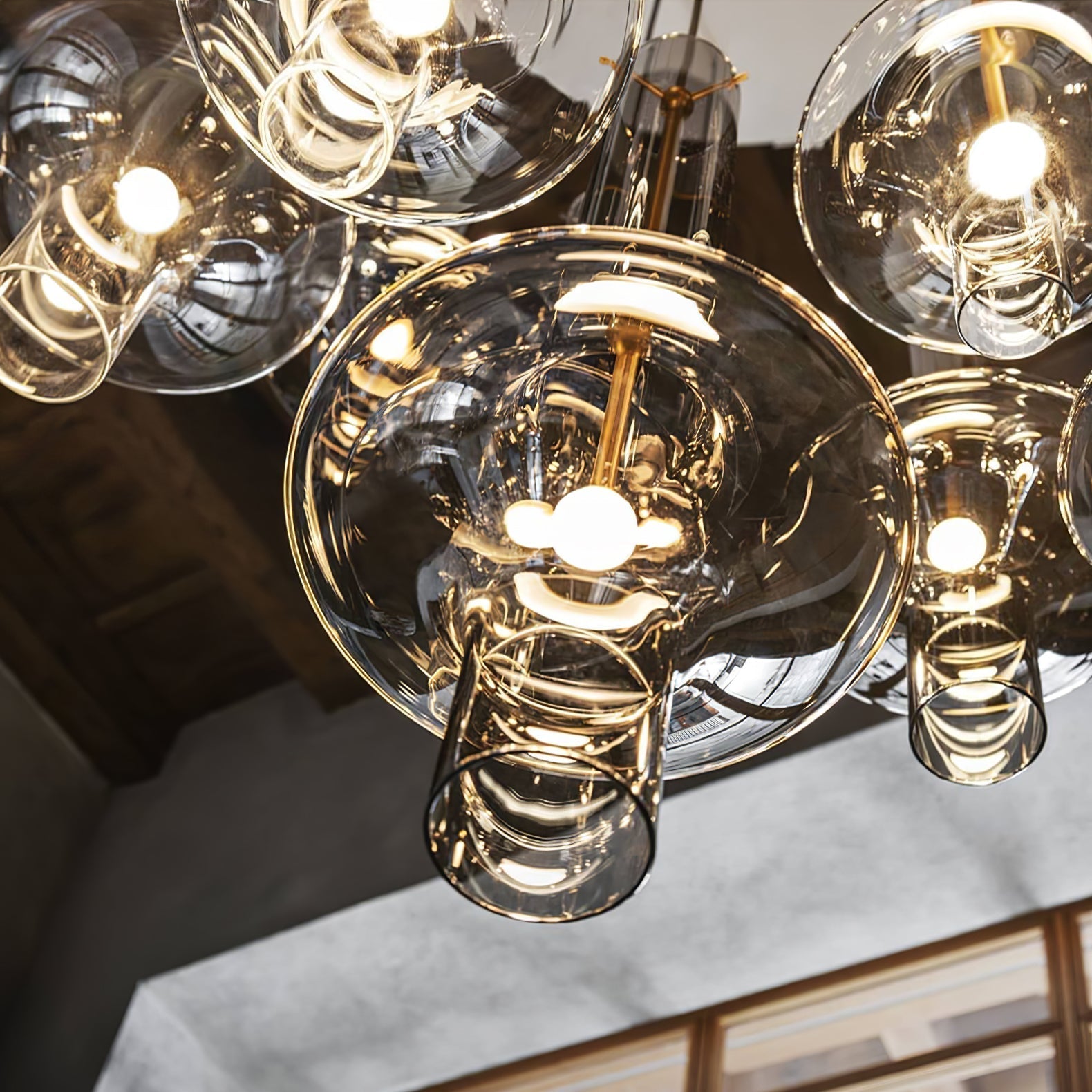 Sarenol Glass Industrial Glam Pendant Light