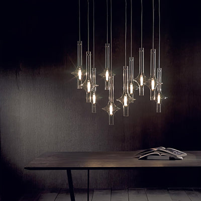 Sarenol Glass Industrial Glam Pendant Light