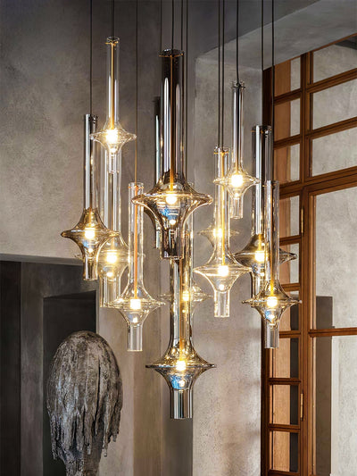 Sarenol Glass Industrial Glam Pendant Light