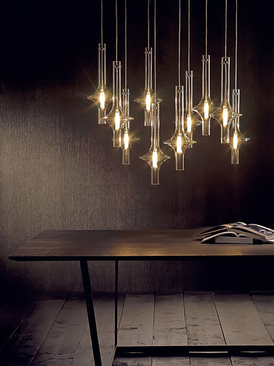 Sarenol Glass Industrial Glam Pendant Light