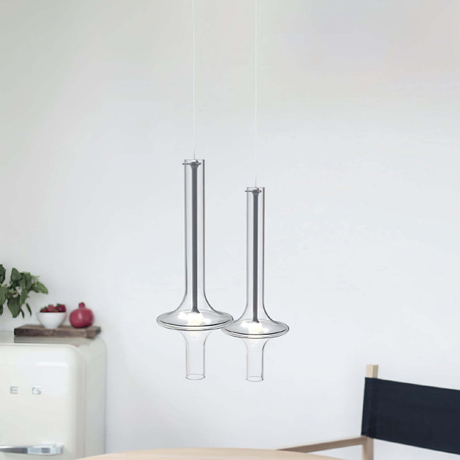 Sarenol Glass Industrial Glam Pendant Light