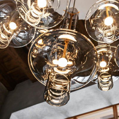 Sarenol Glass Industrial Glam Pendant Light