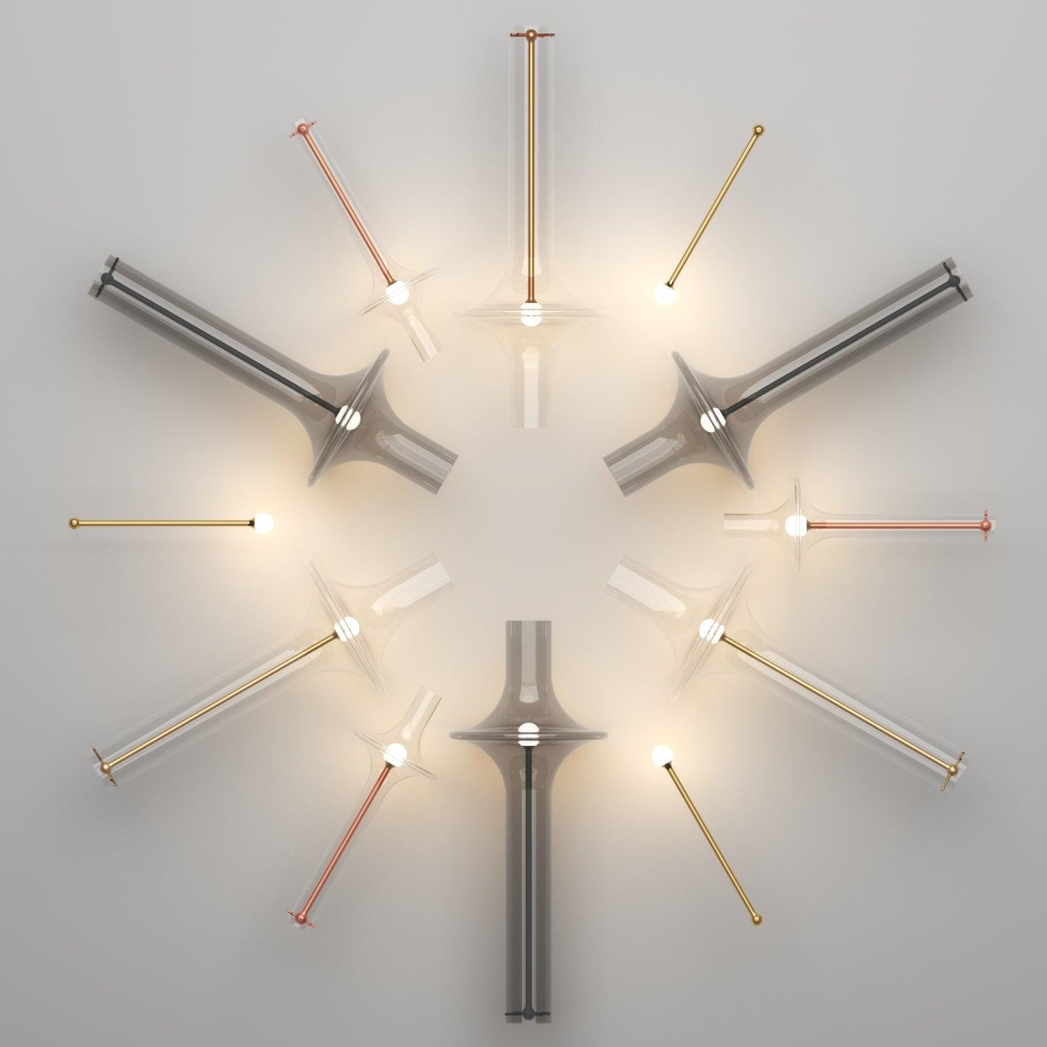 Sarenol Glass Industrial Glam Pendant Light