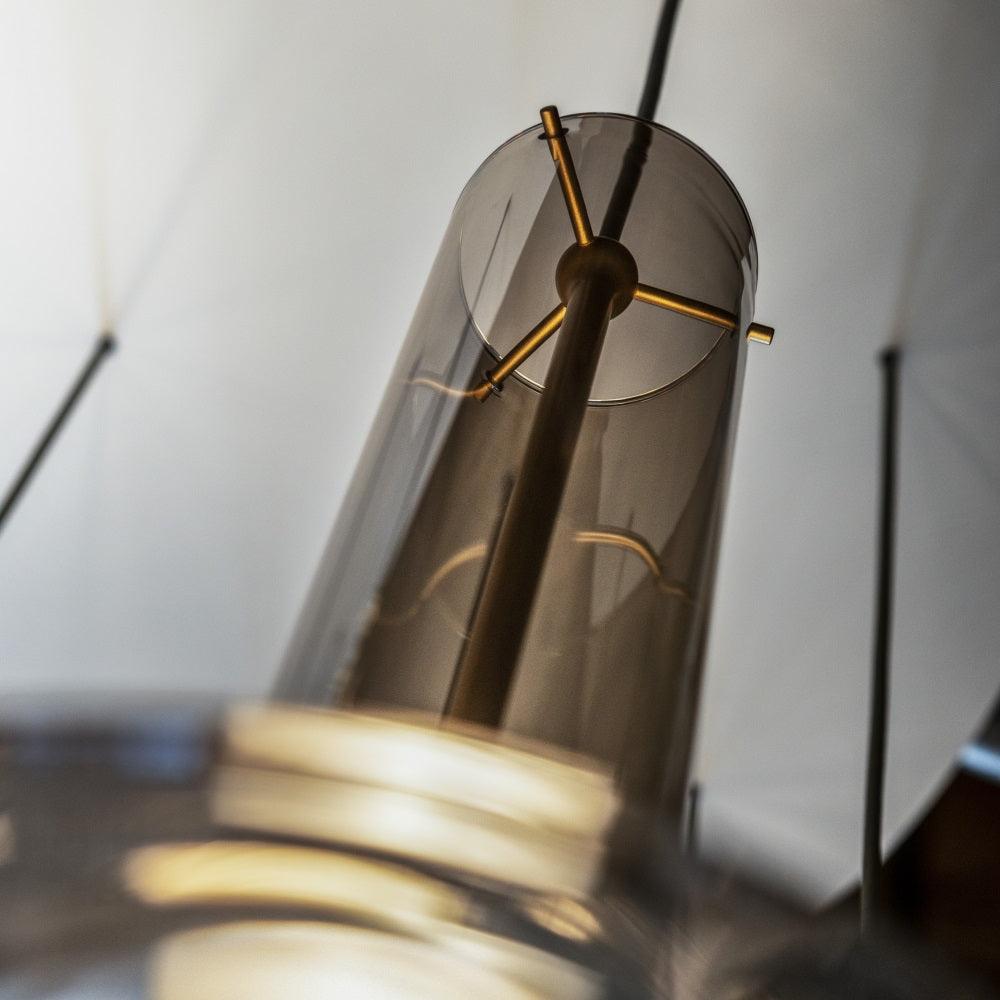 Sarenol Glass Industrial Glam Pendant Light