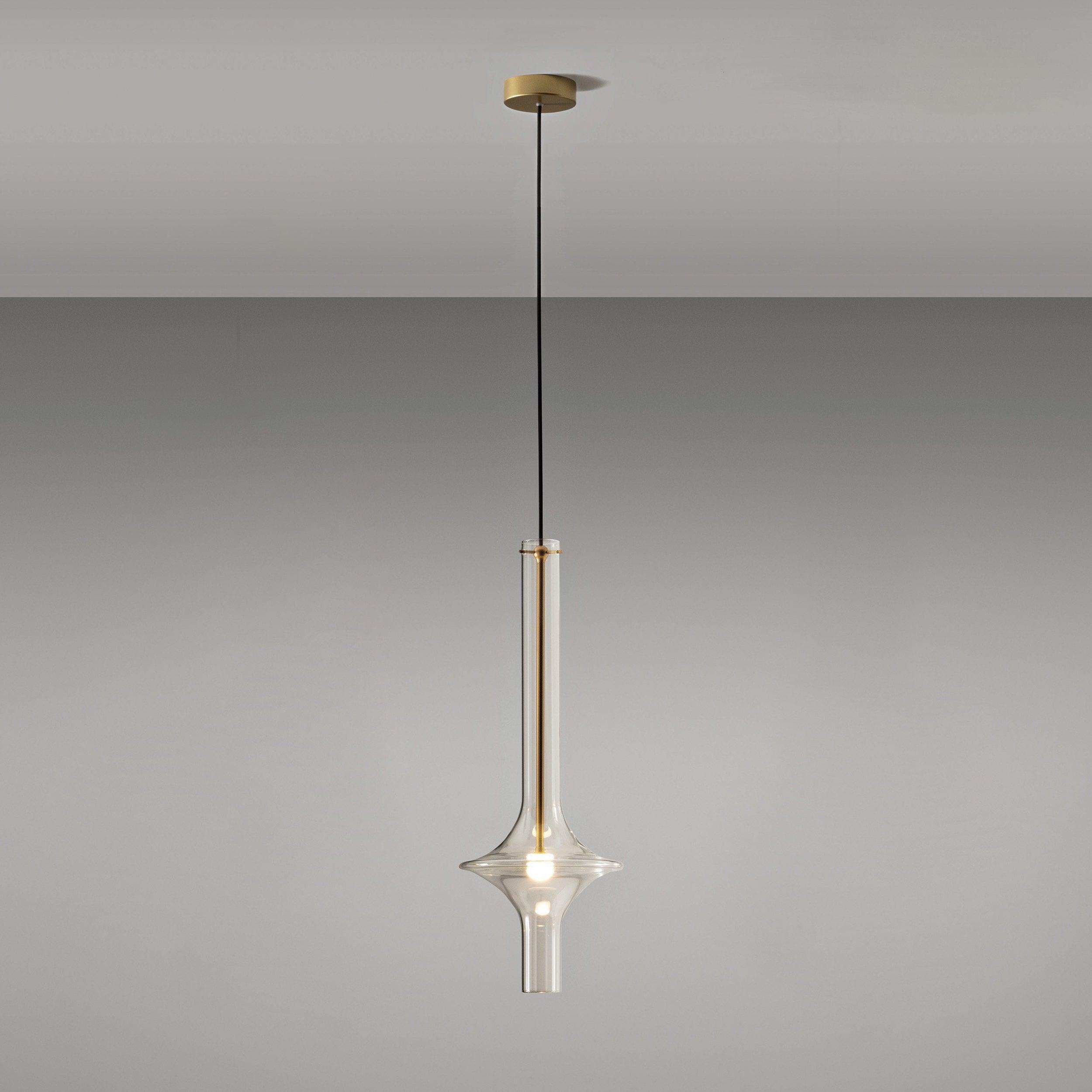 Sarenol Glass Industrial Glam Pendant Light