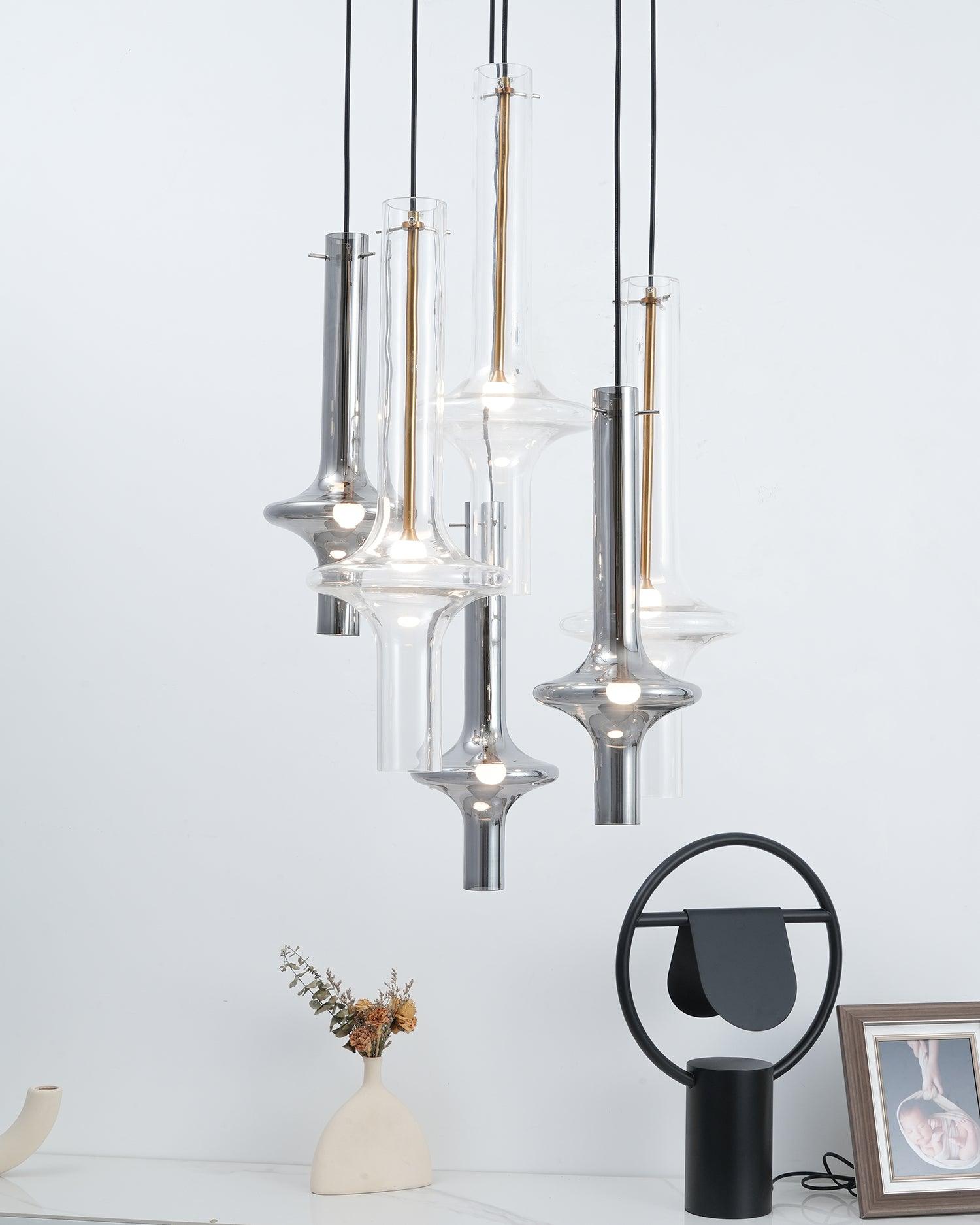 Sarenol Glass Industrial Glam Pendant Light
