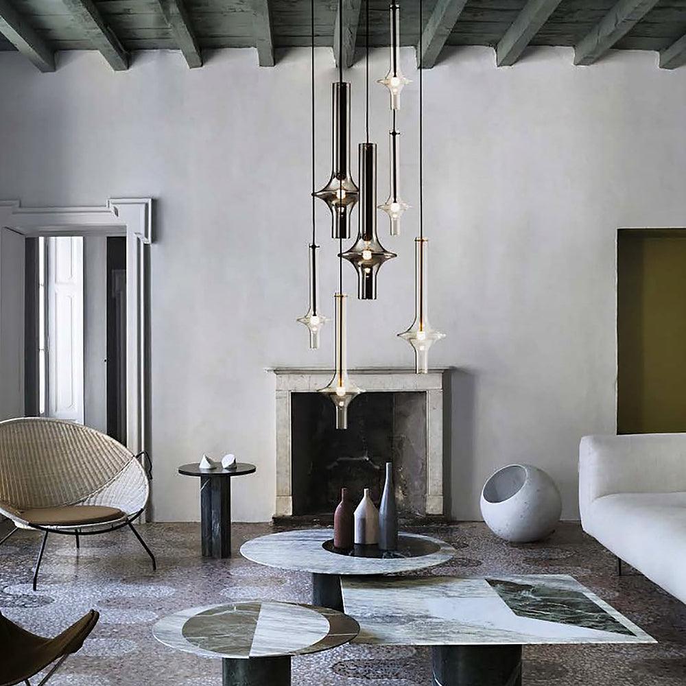 Sarenol Glass Industrial Glam Pendant Light