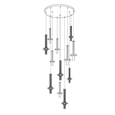 Sarenol Glass Industrial Glam Pendant Light