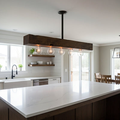 Ravenhaven Wood Beam Island Chandelier