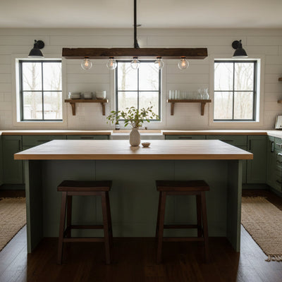 Ravenhaven Wood Beam Island Chandelier
