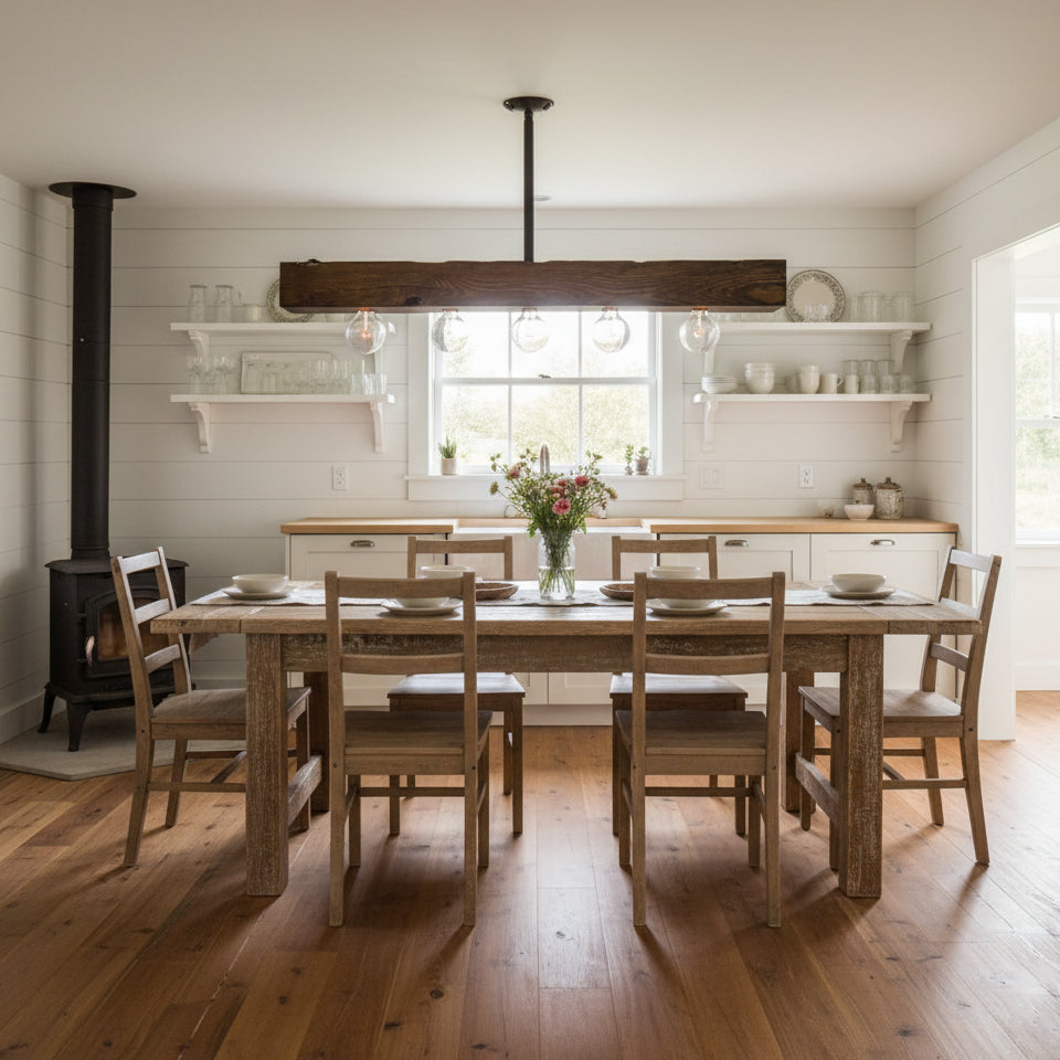 Ravenhaven Wood Beam Island Chandelier