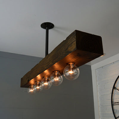 Ravenhaven Wood Beam Island Chandelier