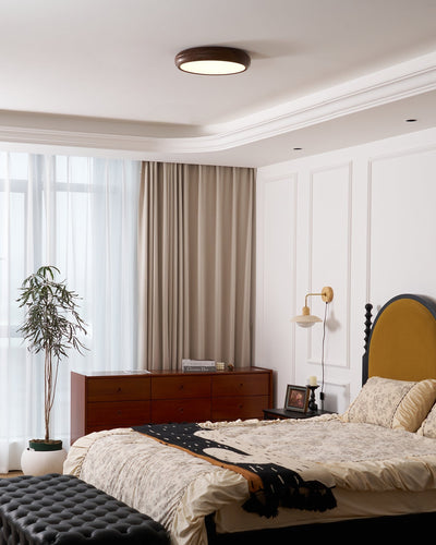 Niralel Ceiling Light Woodgrain Acrylic Round